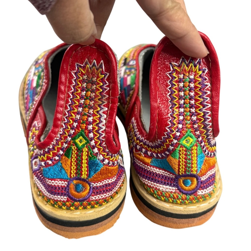 Moroccan Traditional Handmade Stitched‎ Leather Berber Babouches Women's size 9 - Picture 6 of 8